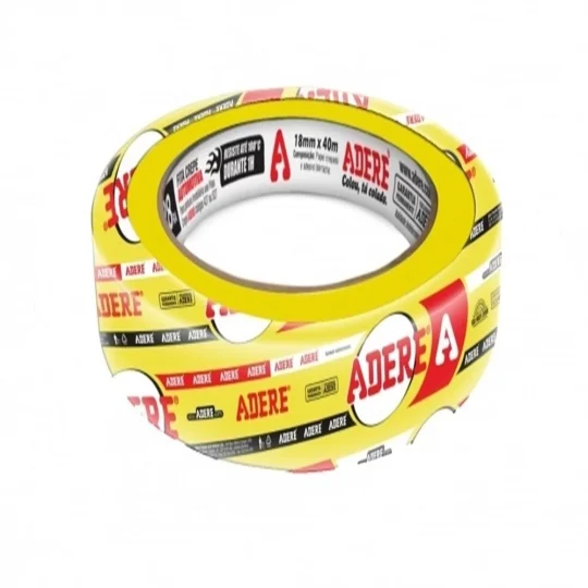 Fita Crepe Adere Auto Resistência Automotiva Amarela